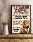 To My Daughter Always My Baby Girl Lion Vertical Poster