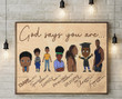 God Says You Are Beige Horizontal Poster