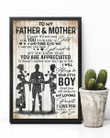To My Father And Mother From Son Your Little Boy Vertical Poster