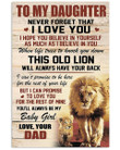 To My Daughter Always My Baby Girl Lion Vertical Poster