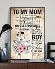 To Mom Your Little Boy Nurse Hat Pattern Vertical Poster
