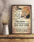 To My Son Love You For The Rest Of Mine Lion Vertical Poster