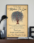 To The Best Mother In Law Thank You Colorful Tree Vertical Poster
