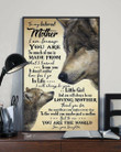 To Beloved Mom From Daughter Little Girl Wolf Pattern Vertical Poster