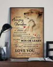 To My Amazing Grandson From Grandma Lion Vertical Poster