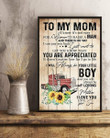 To Mom Your Little Boy Red Truck Pattern Vertical Poster