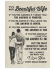 To My Wife I Will Always Be With You Couple Beige Vertical Poster