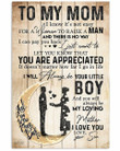 To Mom I Love You Your Little Boy Moon Vertical Poster