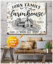 Custom Name And Year Farmhouse Matte Canvas