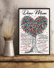 Dear Mom You Mean The World Colorful Tree Pattern Vertical Poster
