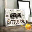 Custom Name And Year Cattle Co White Matte Canvas