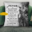 Custom Name Gift For Husband Printed Cushion Pillow Cover My Awesome Viking Man