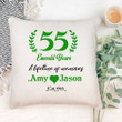 55 Emerald Years Cushion Pillow Cover Gift Custom Name