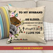 Straighten To You Hand In Hand Custom Name Gift For Husband Printed Cushion Pillow Cover