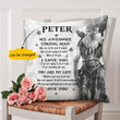 Custom Name Gift For Husband Printed Cushion Pillow Cover My Awesome Viking Man