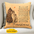 Gift For Couple Cushion Pillow Cover Custom Name Cat Couple I Love You The Most