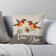 Custom Name Hummingbird Couple Gift For Lovers Printed Cushion Pillow Cover
