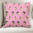 Custom Photo Gift For Husband Printed Cushion Pillow Cover Heart Cute Pink Background