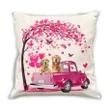 Happy Valentine's Day Golden Retriever Couple Cushion Pillow Cover Gift For Dog Lovers