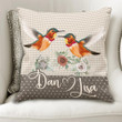 Custom Name Hummingbird Couple Gift For Lovers Printed Cushion Pillow Cover