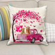 Happy Valentine's Day Golden Retriever Couple Cushion Pillow Cover Gift For Dog Lovers