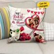 Gift For Couple Cushion Pillow Cover Custom Photo My Heart Has Found Its Home