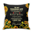 You Are My Everything Sunflower Custom Name Gift For Wife Printed Cushion Pillow Cover