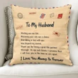 Love You Always And Forever Gift For Husband Printed Cushion Pillow Cover