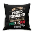 Gift For Couple Cushion Pillow Cover Custom Name Proud Husband Of Awesome Mexican Wife
