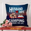 Gift For Husband Printed Cushion Pillow Cover Custom Photo Camping Partners For Life