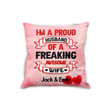 Custom Name Gift For Couple Cushion Pillow Cover A Proud Husband Of A Freaking Awesome Wife