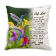 Custom Name And Numbers Cushion Pillow Cover Gift My Only Love Hummingbird