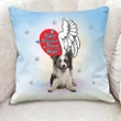 Cushion Pillow Cover Gift For Dog Lovers Border Collie Half Heart