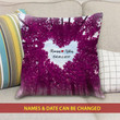 Custom Name Cushion Pillow Cover Gift Heart Purple Tree