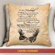 No Matter What Happens Custom Name Gift For Husband Printed Cushion Pillow Cover