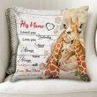 Custom Name Cushion Pillow Cover Gift Loved You Yesterday Giraffe Couple