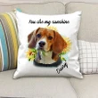 Beagle My Sunshine Custom Name Cushion Pillow Cover Gift For Dog Lovers
