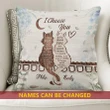 Custom Name Cushion Pillow Cover Gift I Choose You Cat Couple