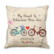 Custom Name And Numbers Cushion Pillow Cover Gift My Heart Is Wherever You Are