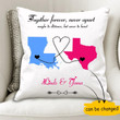 Together Forever Map Custom Name Gift For Husband Printed Cushion Pillow Cover