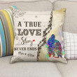 Custom Name Cushion Pillow Cover Gift A True Love Story Penguin