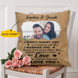 Custom Name And Photo Gift For Darling Printed Cushion Pillow Cover I Married You