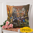 Custom Name And Numbers Cushion Pillow Cover Gift Couple Deer We Got This
