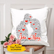 Custom Name Couple Word Art Gift Printed Cushion Pillow Cover