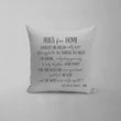 Hugs From Home Custom Name Printed Cushion Pillow Cover