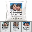 Custom Photo Gift For Couple Cushion Pillow Cover Couple's Favorite Song