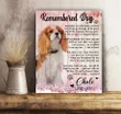 Custom Name And Numbers Charles Spaniel King Remembered Dog Gift For Dog Lovers Matte Canvas