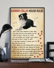 Border Collie House Rules Matte Canvas Gift For Dog Lovers