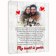 My Heart Is Yours Custom Name And Photo Matte Canvas Gift For Lover