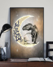 T Rex Love You To The Moon Matte Canvas Gift